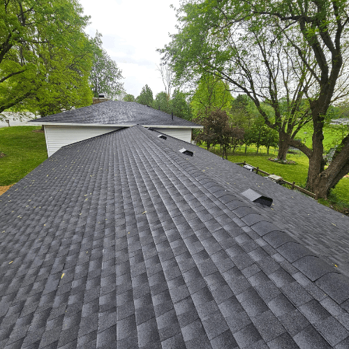 Roov completed roof — charcoal shingles