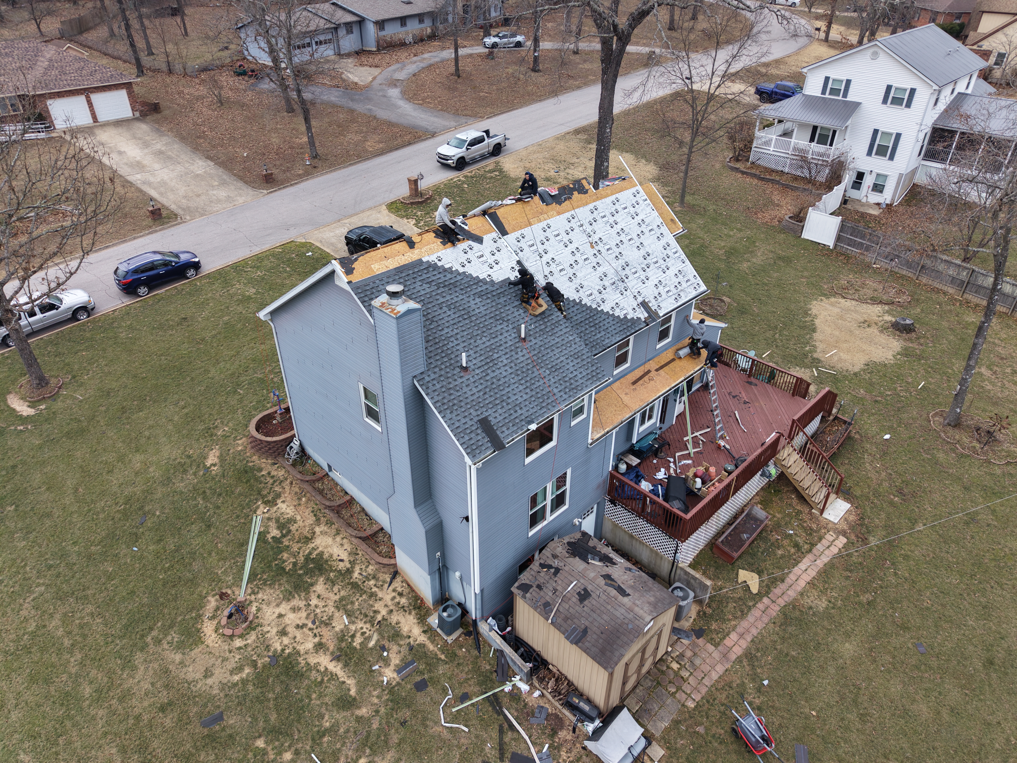Completed replacement — aerial view